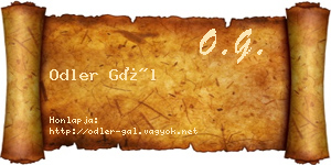 Odler Gál névjegykártya